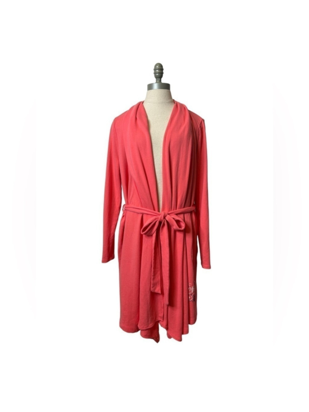 Lucky Brand Women’s Y2K Vintage Coral Long Sleeve Cotton Blend Boho Robe XL - Picture 3 of 10